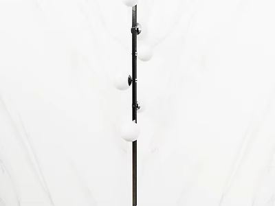 Modern Floor Lamp With Black Metal Stand And Multiple White Globe Shades For Home Interior 3d model