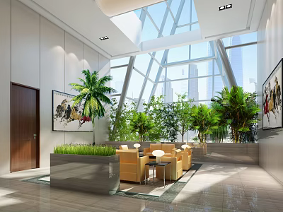 Modern Reception Room Office Rest Reception Area 3d model