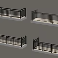 Multiple Black Metal Railings With White Base And Vertical Bars Modern Design