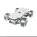 Robot Chassis With Metal Frame Large Tires And Drive System