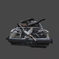 Abandoned Wrecked Car With Open Hood And Exposed Engine Parts