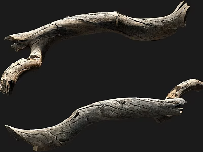 Rustic Weathered Stone Wood Logs With Curved Form And Textured Surface 3d model