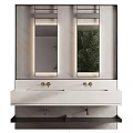 Modern Washbasin Vanity Design With Marble Countertop Double Sinks And Backlit Mirrors