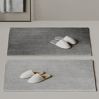 Modern hotel slippers shoes carpet 3d model