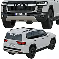 White Toyota SUV Shown From Multiple Angles 3d model