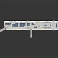 Modern Red And White Ship With Multi Level Exterior Structure