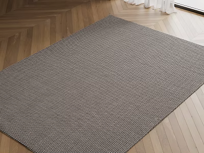 Square Rug Woven Design Soft Texture Neutral Tone for Living Room Home Decor 3d model