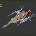 Futuristic Sci-Fi Aircraft Design With Red Silver Accents And Streamlined Wings