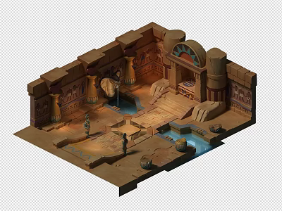 Cartoon Scene Royal Hall Phasio Sand Cave 3d model