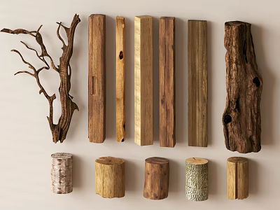 Modern Wood Plank Stakes 3d model
