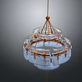 Modern Multi Layer Round Chandelier Design With Metal Frame And Glass Shades