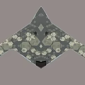 Stealth Military Fighter Jet With Camouflage Pattern And Flying Wing Design