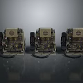 Three Vintage Brown Telephones With Black Cables And Buttons On Dark Surface