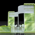 Sy1112023 Exhibition Booth Green Transparent Luminous Curved Arch Structure Design
