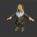 Cartoon Dwarf Character With Yellow Hat Brown Coat Red Pants White Beard And Red Nose