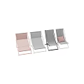 Modern Lounge Chairs with Metal Frame Fabric Seat in White Pink Black Color Options