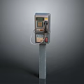 Public Outdoor Payphone With Digital Display Keypad Handset And Metal Pole