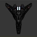 Black Sci Fi Spaceship With Detailed Metallic Structure And Futuristic Design