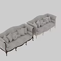 Classical Elegant Sofa Design Featuring Gray Fabric Carved Wooden Legs And Decorative Pillows