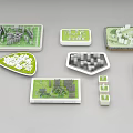 Commercial Equipment Featuring Various Shapes Green White Urban Planning Display Models