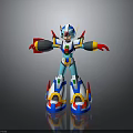 3D Model of Colorful Armored Robot Character as Futuristic Creature With Open Arms