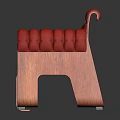 Red Tufted Leather Accent Chair With Modern Wooden Frame And Unique Armrests