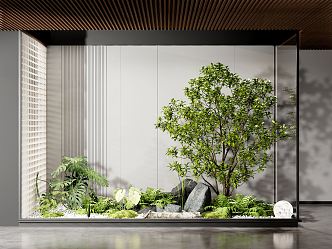 Modern landscape sketch courtyard landscape sketch landscape tree plant 3d model