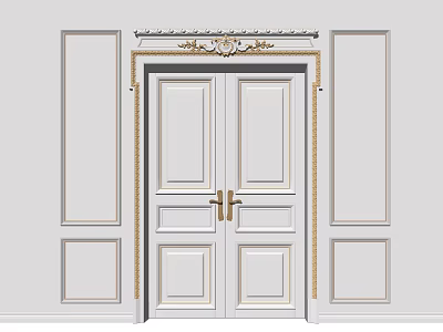 French double door 3d model