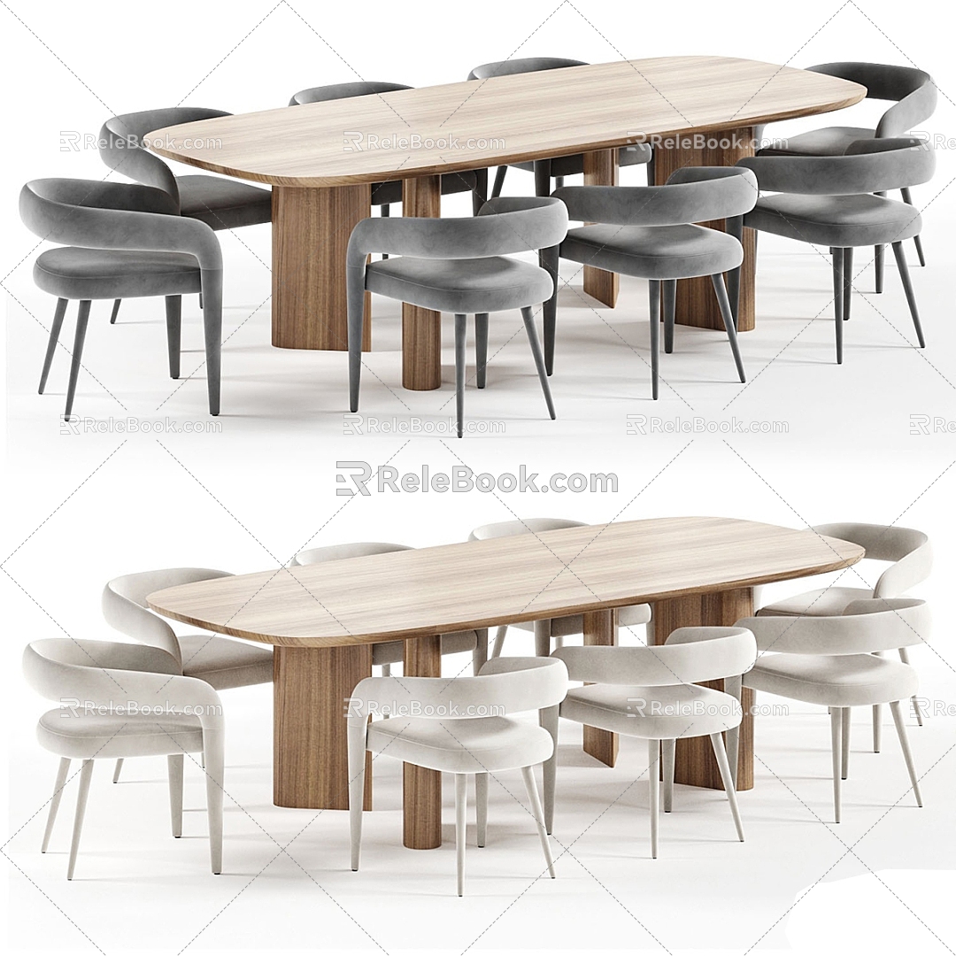 GEOMETRIC Dining Table and Chair Combination Dining Table and Chair Dining Table Dining Chair Chair 3d model