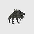 Detailed Mythical Stone Dragon Sculpture With Scaled Body And Spiked Back