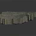 Curved Gray Stone Blocks Arrangement For Scenic Architectural Construction Elements