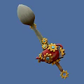 Steampunk Style Tableware Set with Red Teapot Gear Decorations and Spoon