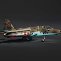 Camouflage Fighter Jet With Number 27 And Missiles