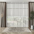 Modern Curtain Fabric Curtain Screen Combination 3d model