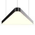 Modern Minimalist Triangular Pendant Light With Black Frame White Light Ceiling Hanging Fixture 3d model