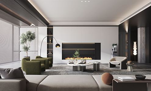 modern living room 3d model