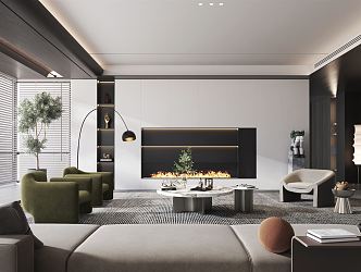 modern living room 3d model