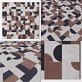 Geometric Tile Components With Abstract Patterns And Modern Colorful Design 3d model