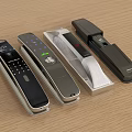 Modern Smart Door Locks With Various Designs Keypad And Fingerprint Features 3d model