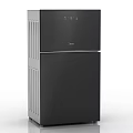 Midea Black Double Door Refrigerator A Stylish Modern Kitchen Appliance 3d model