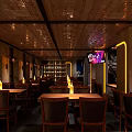 Bravo Bar Interior With Big Screen Live Music Tables Chairs And Wine Bottles