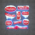 Festive Christmas New Year Sale Decorations With Special Offers And Red Banners