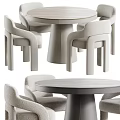 Soft Upholstered Modern Dining Table And Chairs Combination For Elegant Cozy Home Dining Space