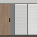 Modern Interior Room Divider With Wooden Door And Sliding Blinds Design