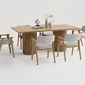 Nordic Dining Table and Chair Combination Dining Table and Chair 3d model
