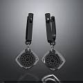 Shiny Metal Earrings with Modern Geometric Perforated Pendant Design Fashion Accessories