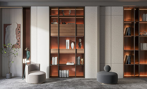 Modern bookcase 3d model