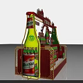 Commercial Display Equipment for Beverage Bottles with Red Green Design and Multi Tiered Shelves