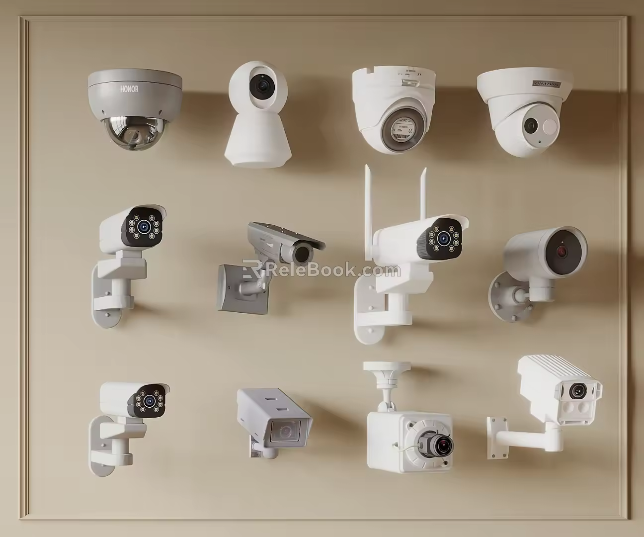 Camera surveillance camera spherical camera infrared camera security monitoring outdoor monitoring 3d model