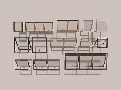 Casement Windows With Various Frame Colors And Design Styles For Homes 3d model